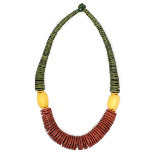 Yellow and green graduated necklace